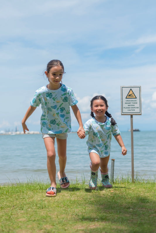 KID T-SHIRT Wildlife of Brunei Collection - Blue Saltwater Crocodile