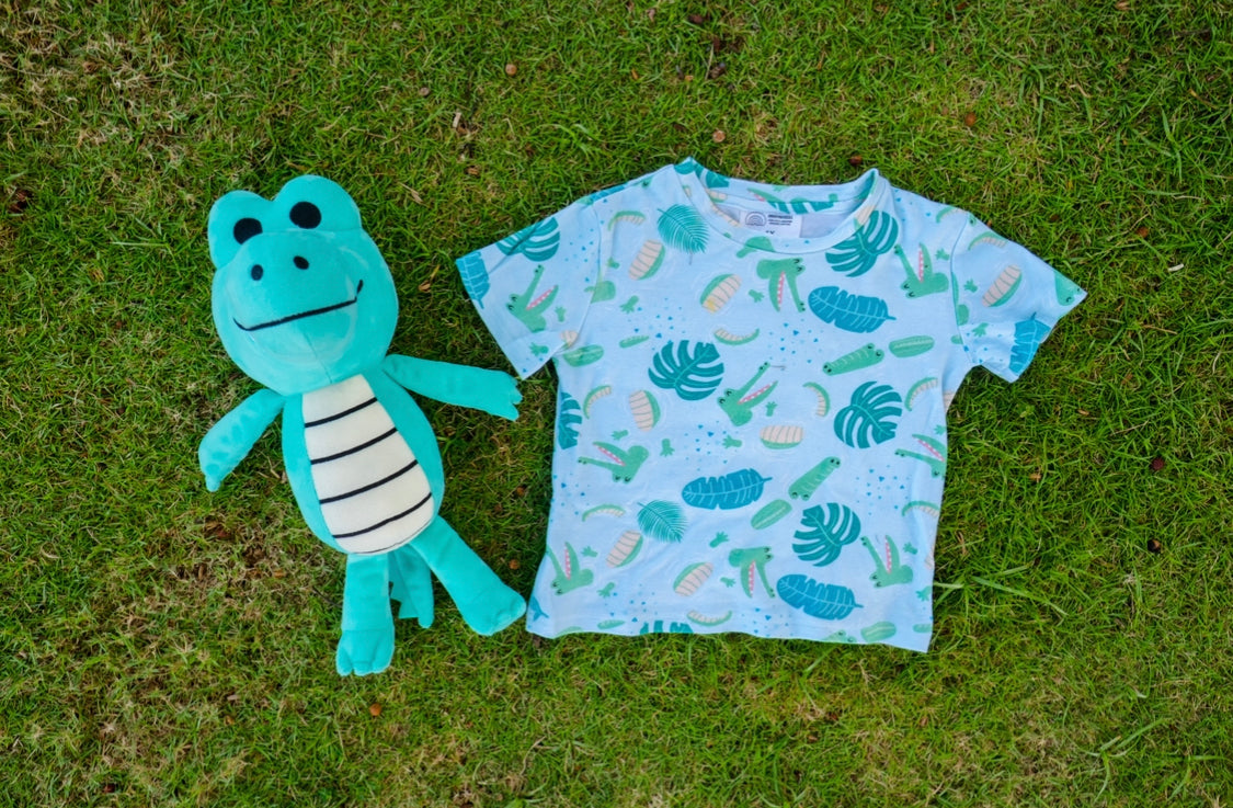 ADULT UNISEX T-SHIRT Wildlife of Brunei Collection - Blue Saltwater Crocodile