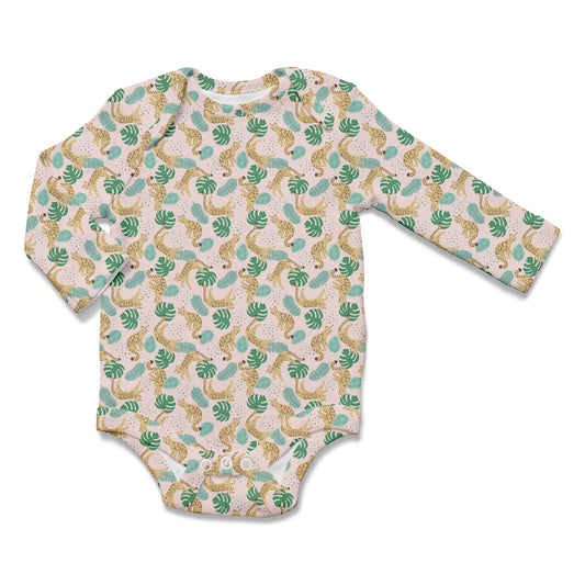 LONG SLEEVE BODYSUIT Wildlife of Brunei Collection - Blush Sunda Clouded Leopard