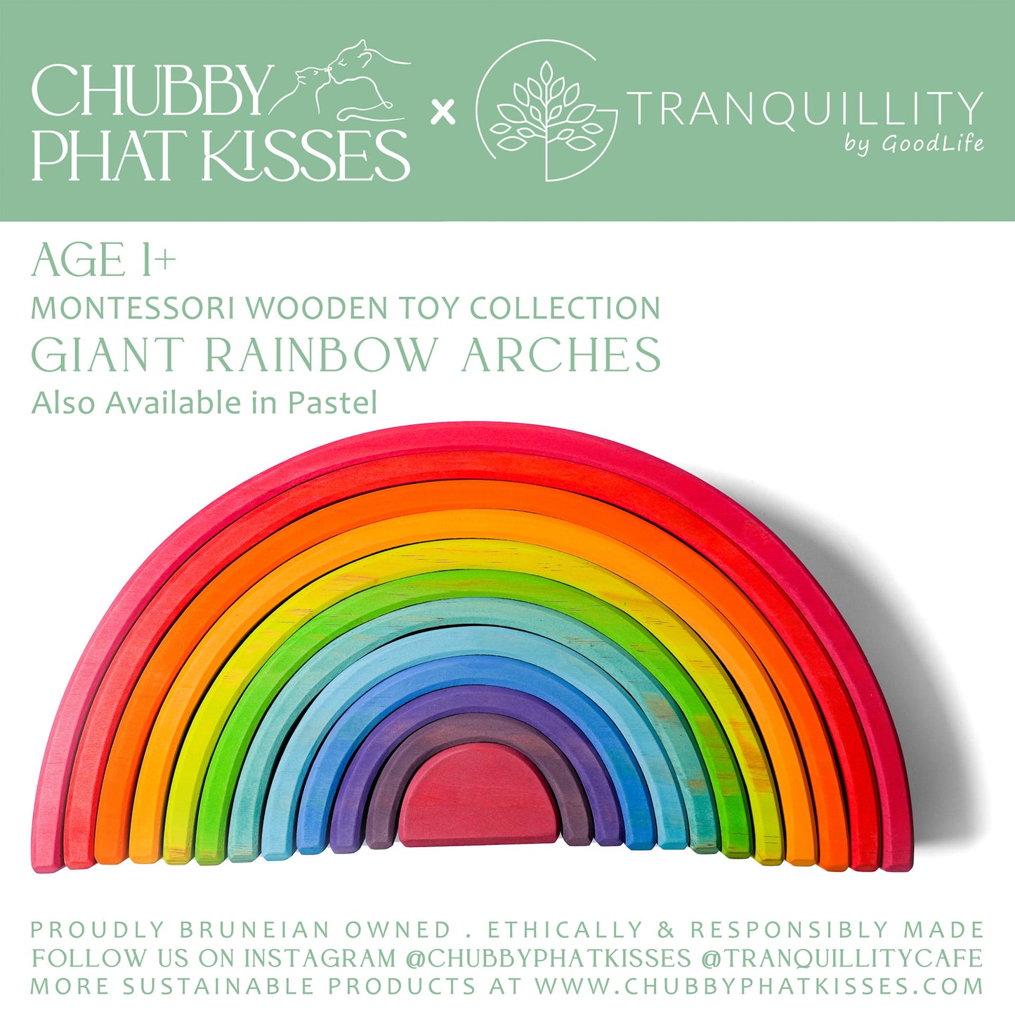 GIANT RAINBOW ARCHES CPK x Tranquillity Cafe Montessori Wooden Toy Collection