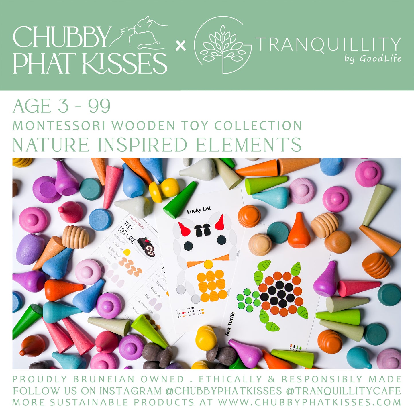 NATURE INSPIRED ELEMENTS CPK x Tranquillity Cafe Montessori Wooden Toy Collection