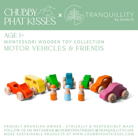 MOTOR VEHICLES & FRIENDS CPK x Tranquillity Cafe Montessori Wooden Toy Collection