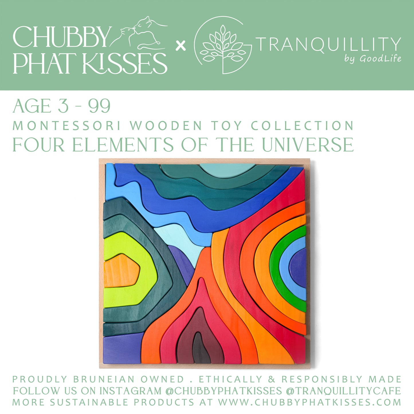 FOUR ELEMENTS OF THE UNIVERSE CPK x Tranquillity Cafe Montessori Wooden Toy Collection