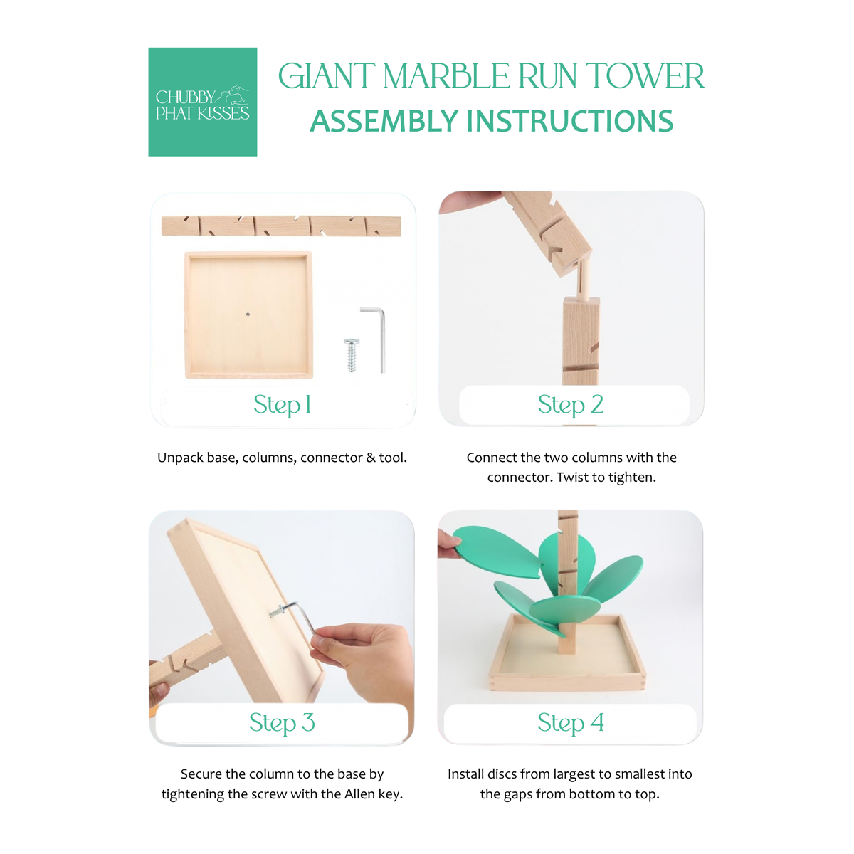 GIANT MARBLE RUN TOWER CPK x Tranquillity Cafe Montessori Wooden Toy Collection